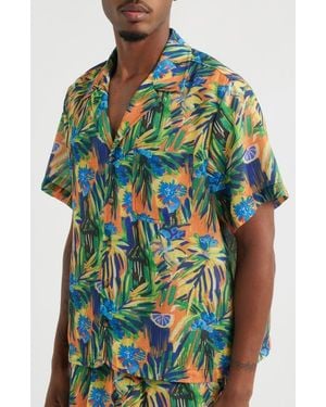 RIZORT Palm Camp Shirt - Blue