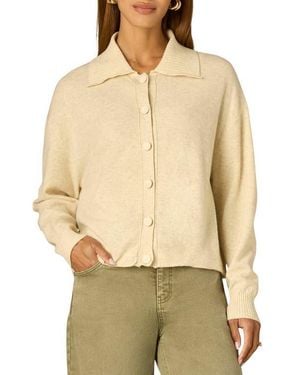 Wit & Wisdom Collared Snap Front Cardigan - Natural