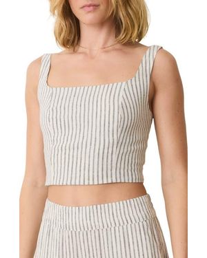 Marine Layer Zoe Stripe Hemp Blend Camisole - Gray