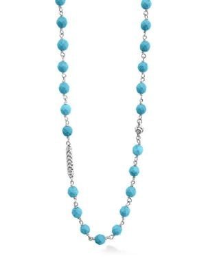 Lagos Caviar Icon Bead Dual Layer Necklace - Blue