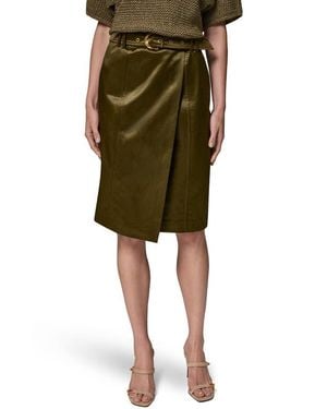 Donna Karan Belted Wrap Midi Skirt - Green