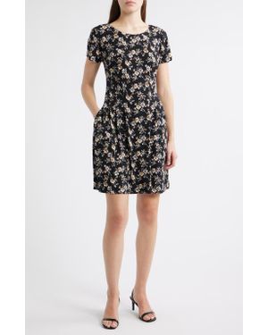 Connected Apparel Floral Dress - Black
