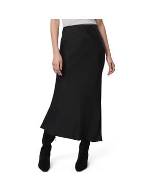 Splendid Serena Side Slit Satin Midi Skirt - Black