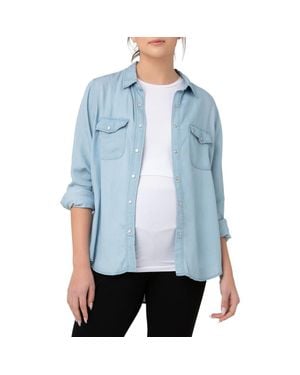 Ripe Maternity Bec Chambray Shirt - Blue