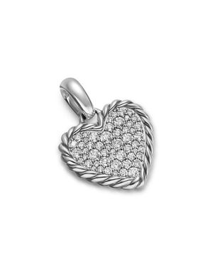 David Yurman Cable Pavé Heart Amulet - Gray