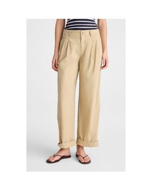 Madewell The Everyday Pleated Cotton Poplin Pants - Natural