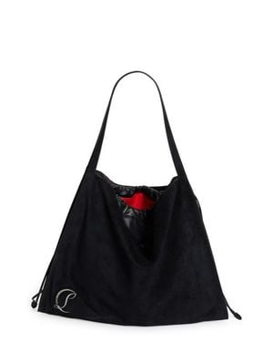 Christian Louboutin Le 54 Suede Drawstring Tote - Black