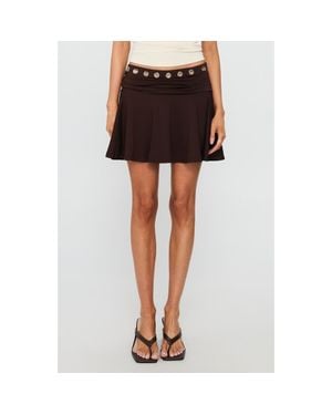 Princess Polly Amryn Grommet Miniskirt - Brown