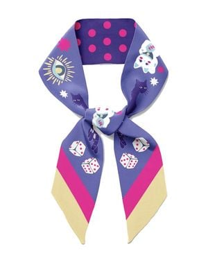 Centinelle Fortune Twilly Ribbon Scarf - Purple