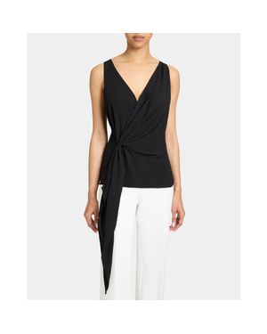 Santorelli Danna Faux Wrap Top - Black