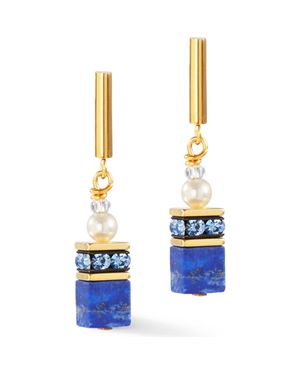 COEUR DE LION Geocube Precious Fusion Pearls Earrings - Blue