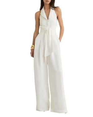 Reiss Taya Wide Leg Jumpsuit - White