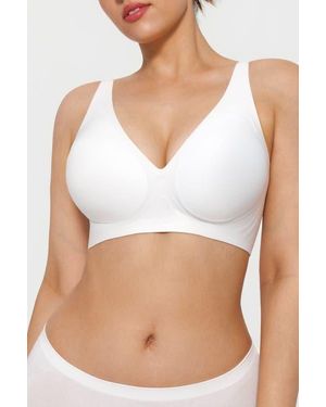Popilush Seamless Wireless Jelly Minimizer Everydaywear Bra - White