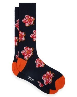Paul Smith Zine Floral Dress Socks - Red