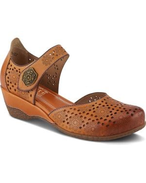 Spring Step Americana Ankle Strap Clog - Brown