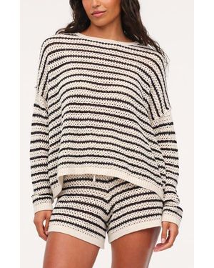 nuuds Stripe Crochet Sweater - Black