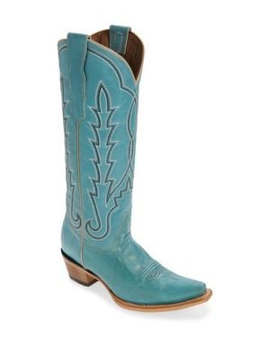Circle Embroidered Western Boot - Green