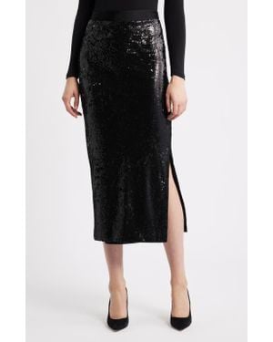 BOSS Ebibi Sequin Midi Skirt - Black