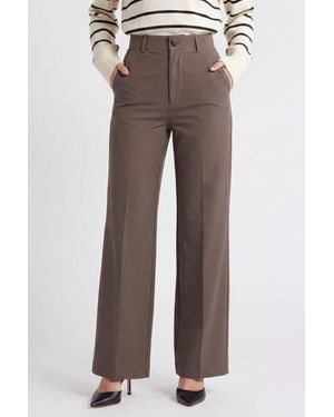 Solomon & Sage Classic Organic Wide Leg Pants - Brown