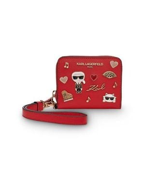 KARL LAGERFELD Jaqueline Small Wallet With Cate Pins - Red