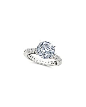 Crislu Brilliant Cubic Zirconia Ring With Pavé - White