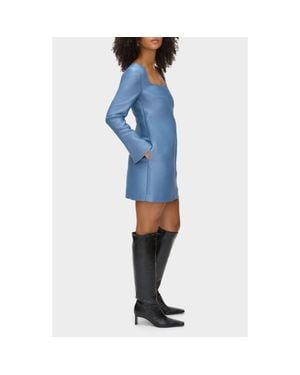 ALIGNE Carmel Long Sleeve Satin Minidress - Blue