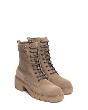 Nero Giardini Block Heel Combat Boot - Brown