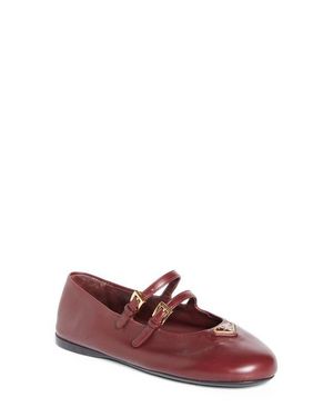 Prada Double Strap Mary Jane Flat - Purple