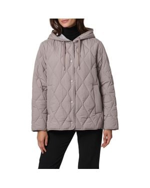 Bernardo Ashbury Diamond Quilted Hooded Liner Jacket - Gray