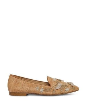 Arteana Flora Raffia Smoking Slipper - Brown