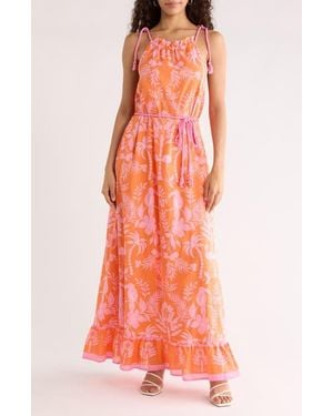 Sugarlips Kimana Floral Halter Maxi Dress - Red