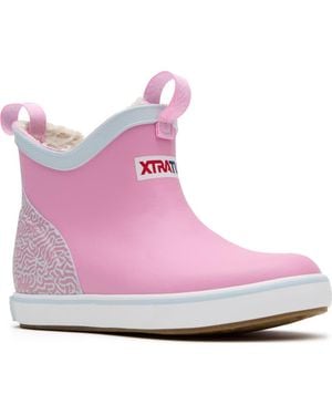 XtraTuf Trolling Ice Fleece Lined Waterproof Ankle Deck Boot - Purple