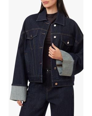 Habitual Cuffed Denim Trucker Jacket - Blue