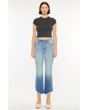 Kancan Lenny Essentials High Rise Cropped Jeans - Blue
