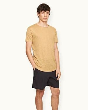 Orlebar Brown Alex Lino Relaxed Fit Italian Linen Drawcord Shorts - White