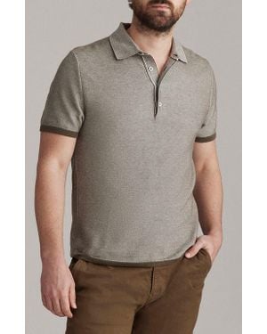Billy Reid Bird's Eye Piqué Polo Sweater - Gray