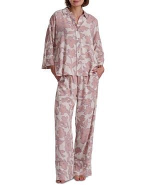 Splendid Button-Up Shirt & Pants Pajamas - Red