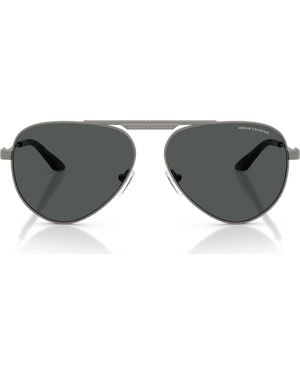 ARMANI EXCHANGE 58Mm Aviator Sunglasses - Gray