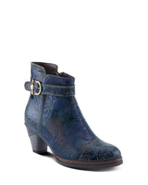 Spring Step Antilles Flower Embossed - Blue