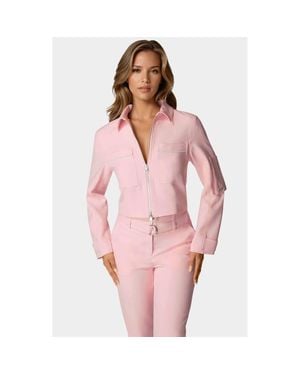 Bebe Embellished Bomber Jacket - Pink
