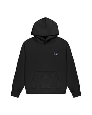 Alix Butterfly Relaxed Midweight Fleece Pullover Hoodie - Black