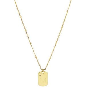 Panacea Initial Tag Pendant Necklace - Metallic