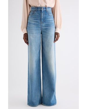 Chloé High Waist Wide Leg Jeans - Blue