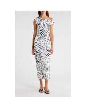 AFRM Holden Swirl Dot Print Dress - White