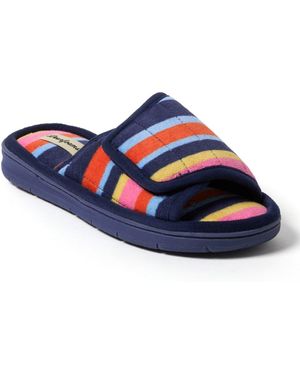 Dearfoams Mickey Terry Adjustable Shower Slide Slipper - Blue