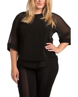 Standards & Practices Milla Sheer Skimmer Top - Black