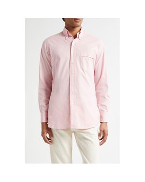 Drake's Pinpoint Cotton Oxford Button-Down Shirt - Pink