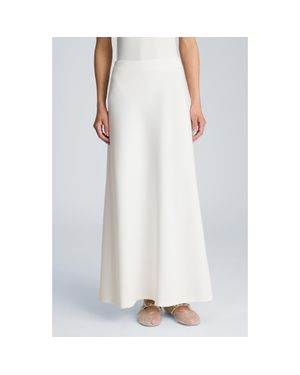 Kenneth Cole Bias Cut Flared Maxi Skirt - White