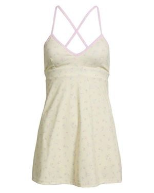 LoveShackFancy Lashinda Floral Minidress With Shorts Lining - Natural