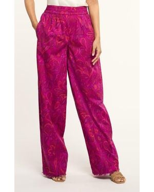 Cinq À Sept Ibbie Paisley Bloom Cotton Blend Pants - Pink